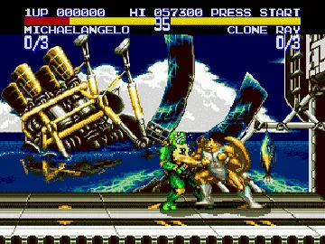 Teenage Mutant Hero Turtles - Tournament Fighters (Europe) screen shot game playing